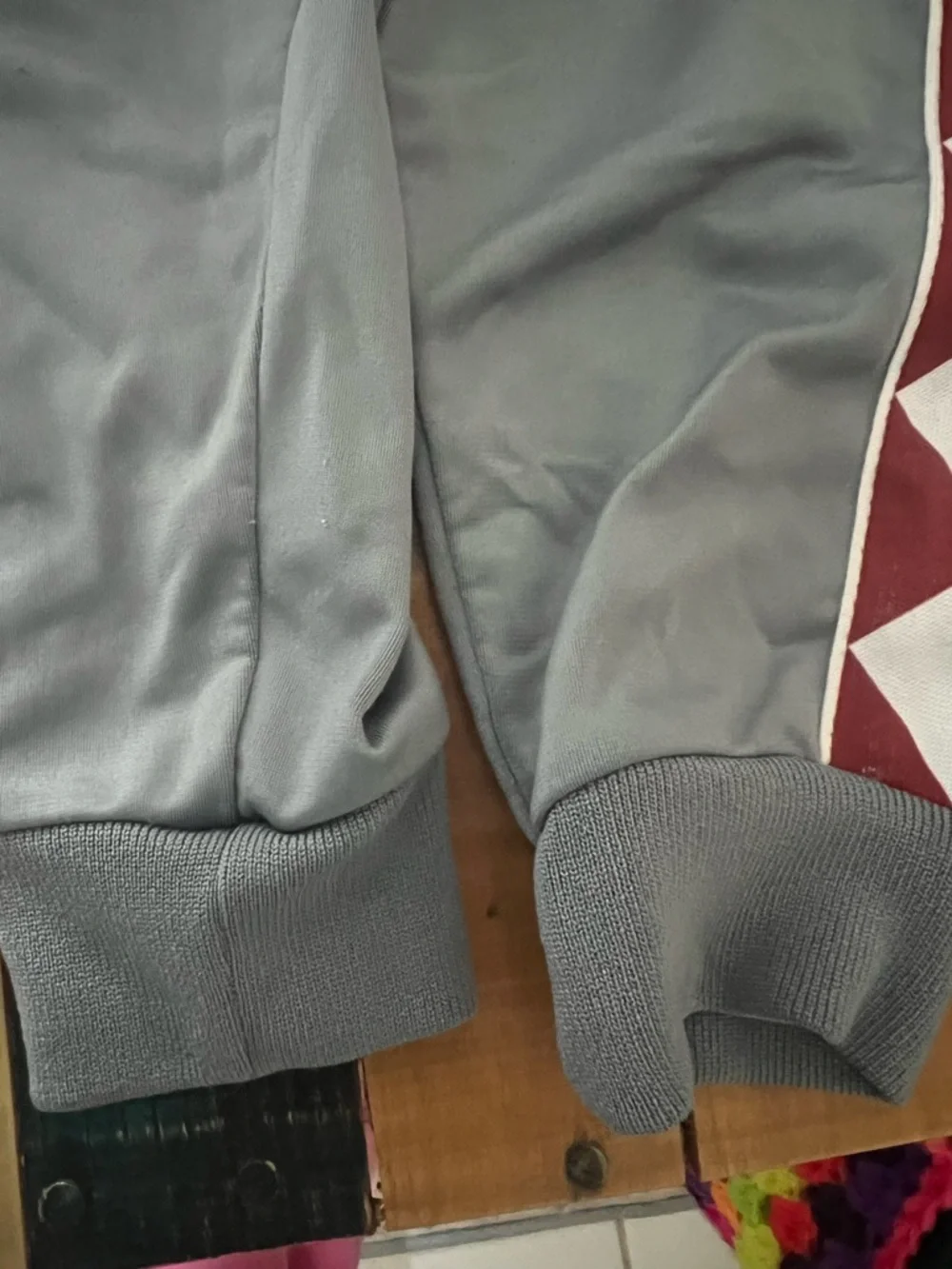 Hurley Two-Piece Track Set Shark Teeth Gray Maroon Pants Jacket